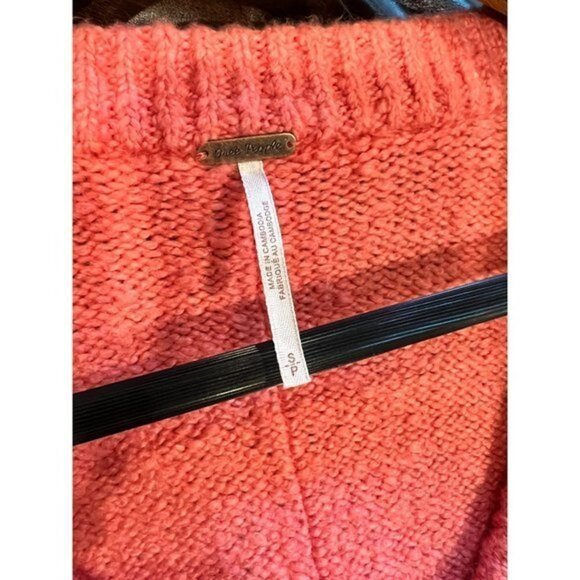 Free People Brookside Coral Sweater Size S - Picture 6 of 7